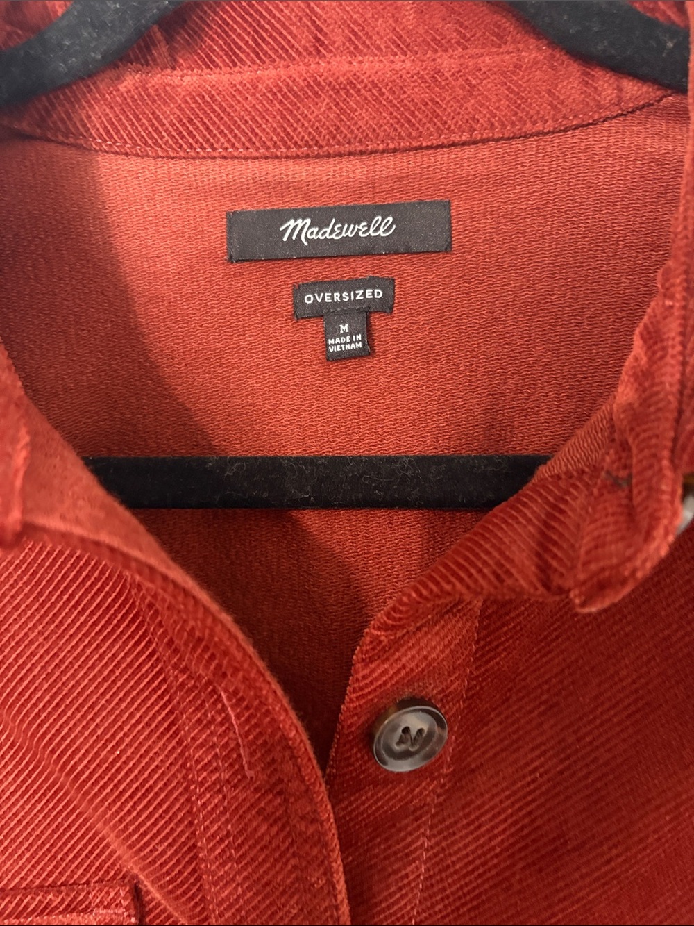 Madewell Twill Corduroy Rust Shirt Jacket Shacket M - Picture 3 of 5